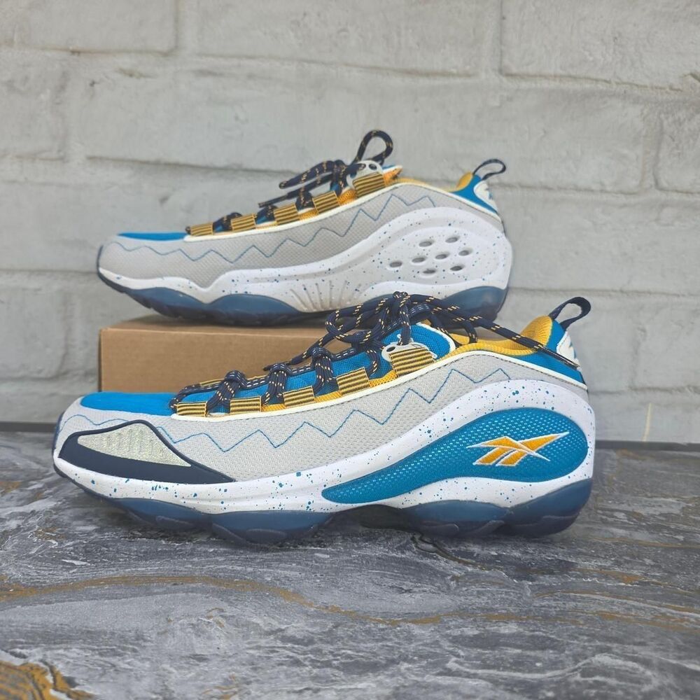 Reebok DMX Run 10 MU - Skull Grey / Navy / Yellow (DV5114) - Men’s Size 9.5 - Picture 2 of 8